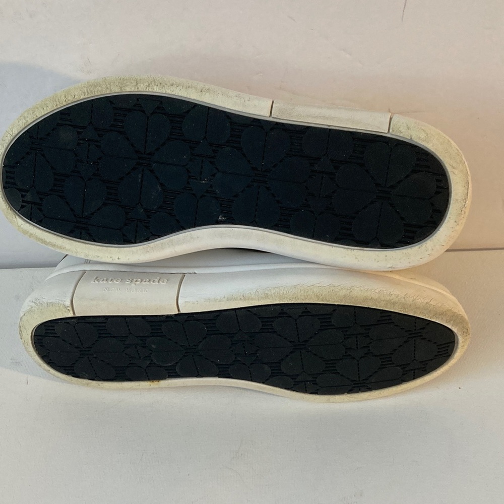 Kate Spade Optic White and Gold York lift leather Sneakers women 7.5 - Picture 6 of 9